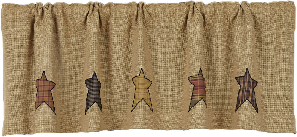 Vhc Brands Stratton Burlap Applique Star Valance Stars - Vhc Brands Stratton Burlap Applique Star 60'' Curtain (1200x1200), Png Download