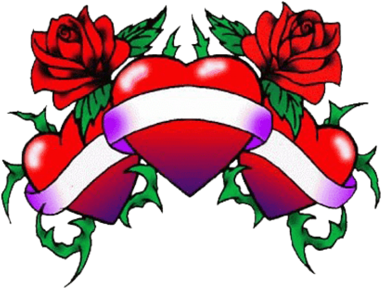 Three Hearts Tattoo Png - Tattoo Love Heart Designs (450x339), Png Download