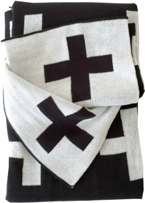 Modern Burlap Large Reversible Blanket Cross - Large Reversible Cross Blanket (960x720), Png Download