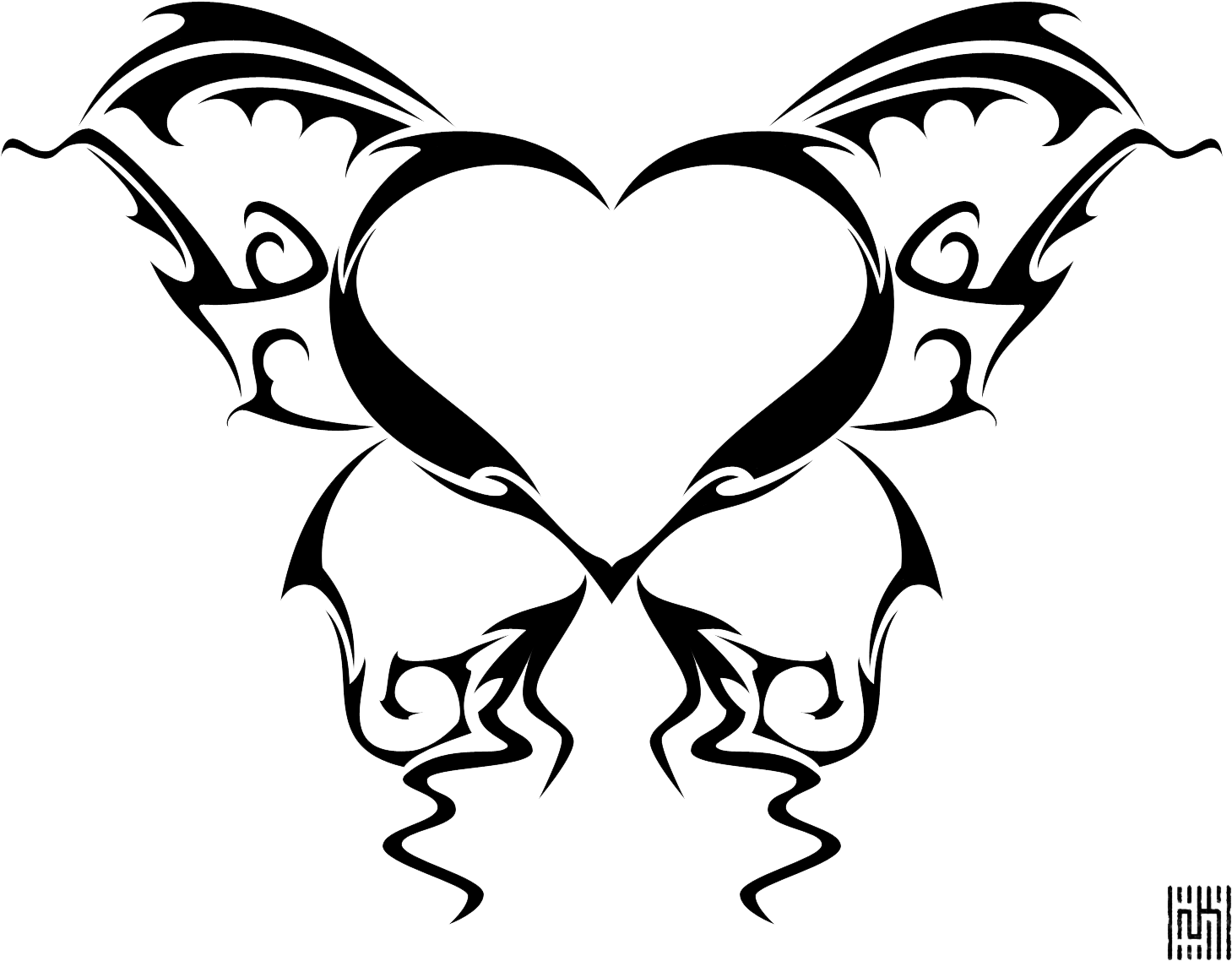 Heart Tattoos Png Image - Heart Tattoo Designs Png (1500x1196), Png Download