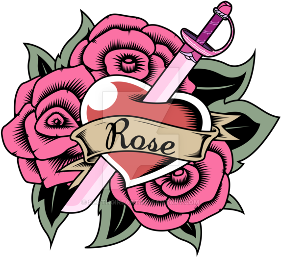 Rose Quartz Tattoo Version - Steven Universe Rose Tattoo (800x777), Png Download
