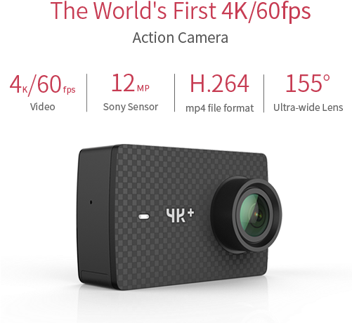 Salt Transparent 60fps - Yi Technology 4k+ Plus Action Camera 4k @60fps Plus (500x500), Png Download