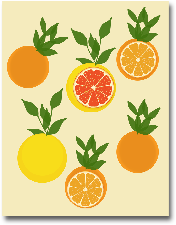 Garden Citrus Blue Citrus Yellow Flamingos Citrus Orange - Citrus (800x1000), Png Download