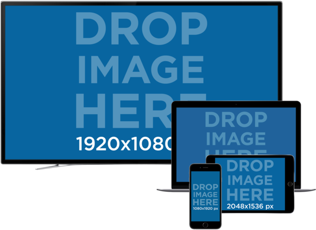 Tv Macbook Pro Ipad And Iphone Responsive Mockup Over - Tv Ipad Iphone Mockup (640x480), Png Download
