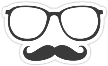 Mandoula Mandoula Mandoula - Mustache And Glasses (375x360), Png Download