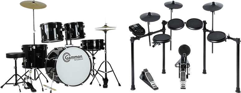 Quadcopter Reviews Best Drum Sets - Gammon Percussion Drum Set Black 5-piece Complete Full (800x325), Png Download