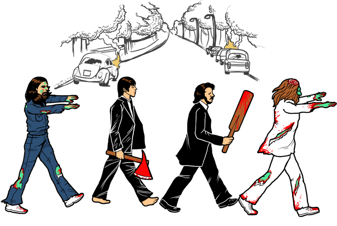 The Png Stickpng Walking - Abbey Road Beatles Logo (744x500), Png Download
