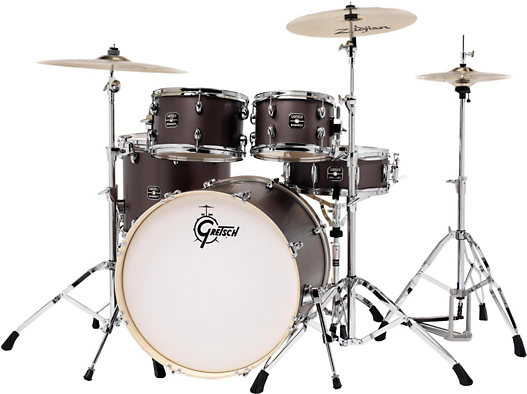 Gretsch Drums Energy 5-piece Drum Set Brushed Grey - Gretsch Drums Energy 5pc Z Cym Brushed Grey Hw Vb (526x519), Png Download
