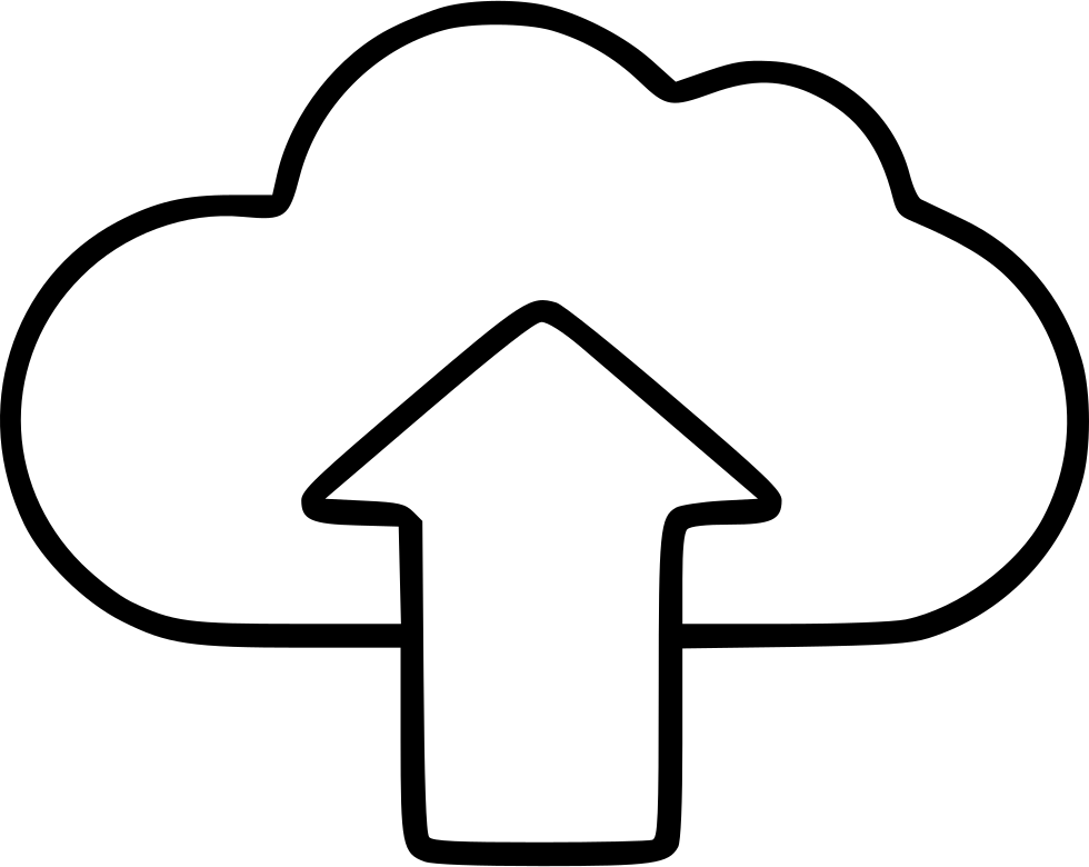 Cloud Arrow Uploading Database Storage Remote Server - Line Art (980x780), Png Download