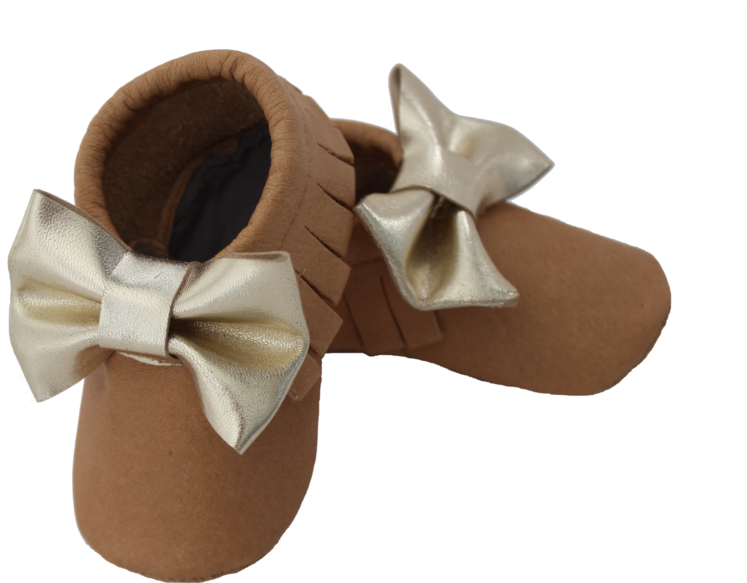 Gold Bow Genuine Leather Moccasins (2048x1365), Png Download