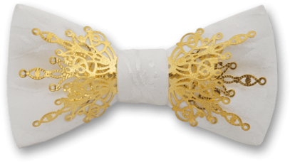 Gothic In White Gold Bow Tie - White Gold Bow Tie (595x595), Png Download