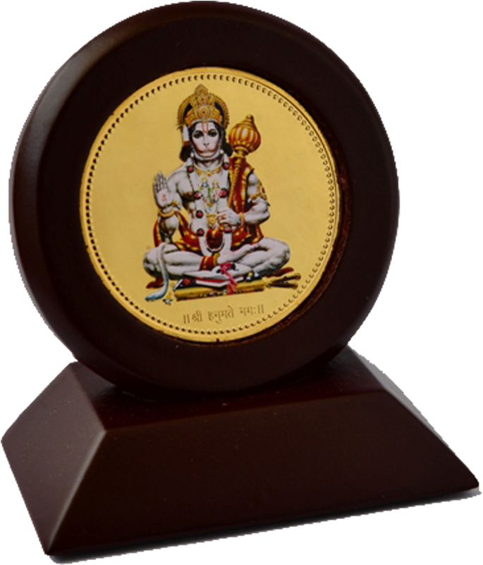 Car Hanumanji Round Meenakari - Trophy (800x800), Png Download