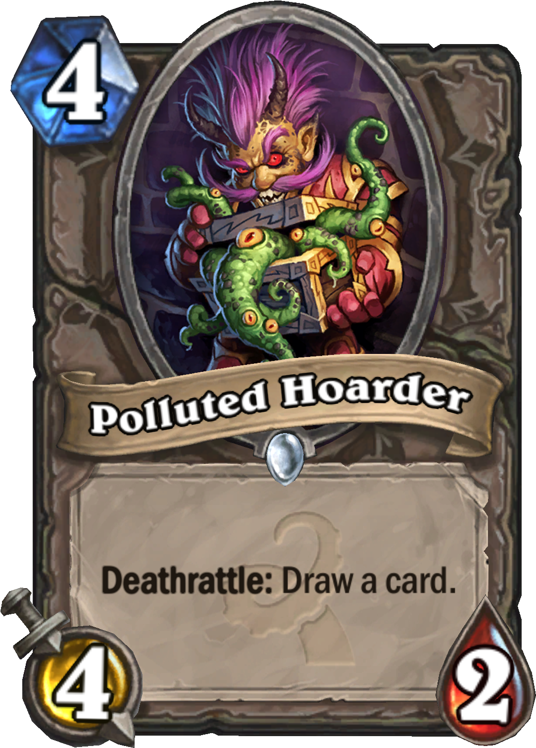 Polluted Hoarder - Witchwood Hearthstone Cards (1756x2000), Png Download