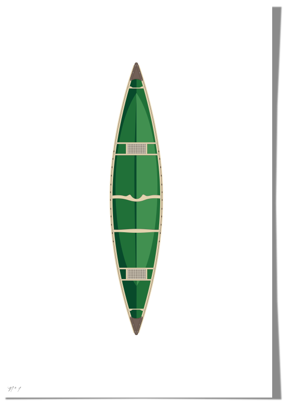 Canoe Art Print Roo Kee Roo - Emblem (1000x1000), Png Download