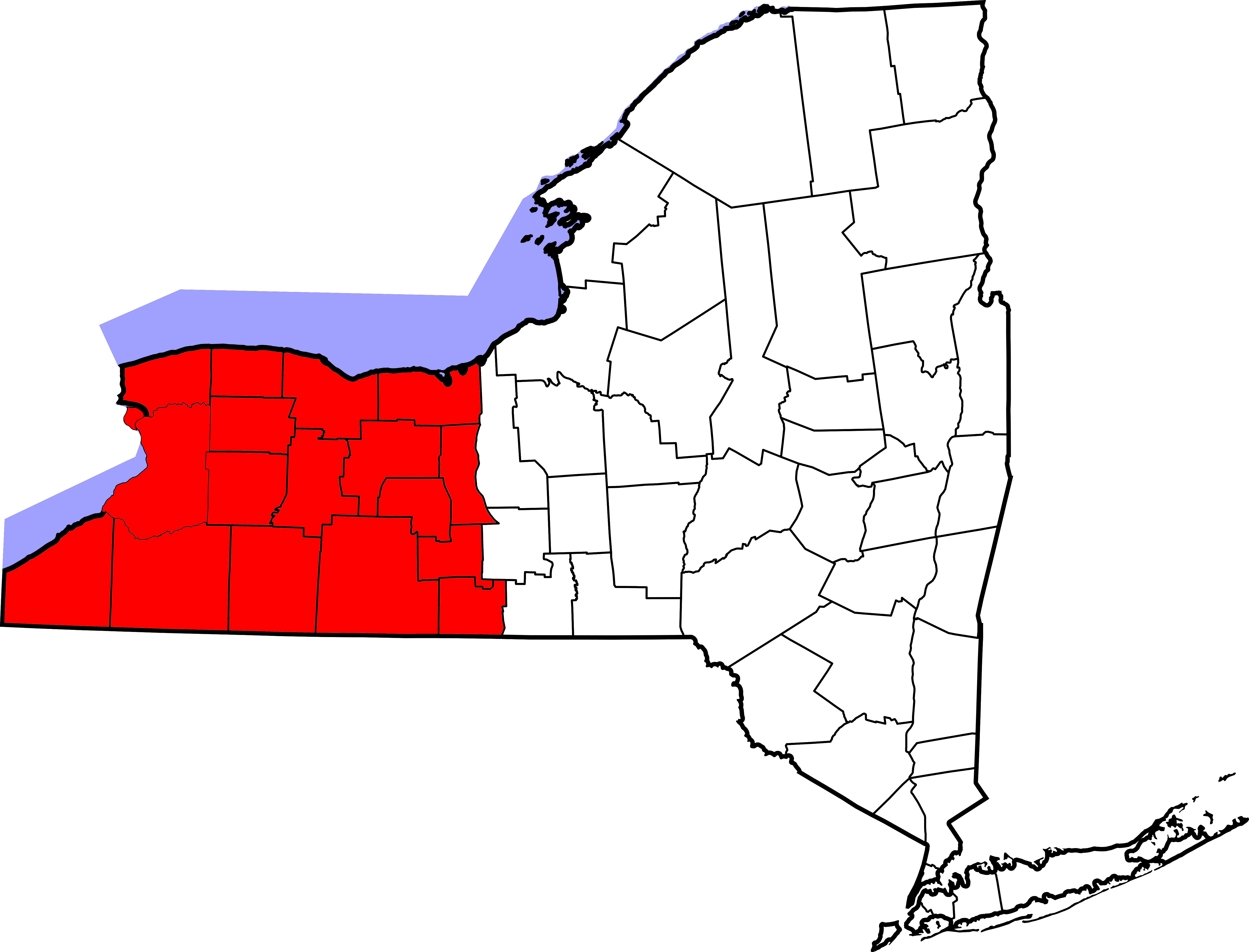 Map Of Western New York - Swartekill Ulster County New York (5374x4096), Png Download