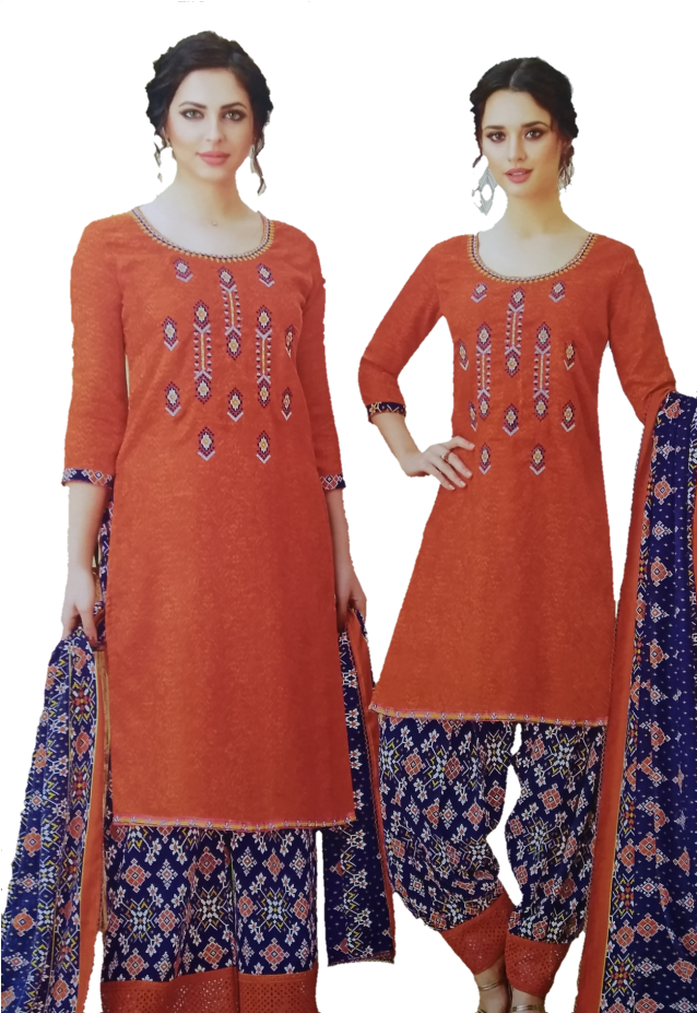 Wollen Non Stitches Salwar Suit With In Pilazo&pazami - Formal Wear (800x926), Png Download