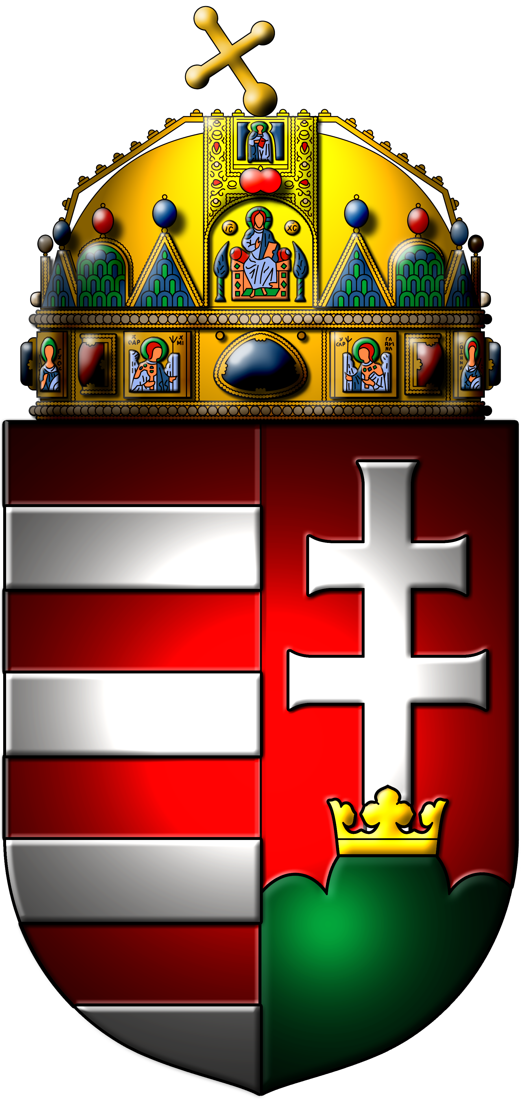 Coat Of Arms Of Hungary - Hungary Coat Of Arms Vector (2537x4265), Png Download