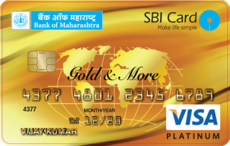 Bank Of Maharashtra Sbi Visa Credit Card Image - Bank Of Maharashtra Atm Card (800x640), Png Download