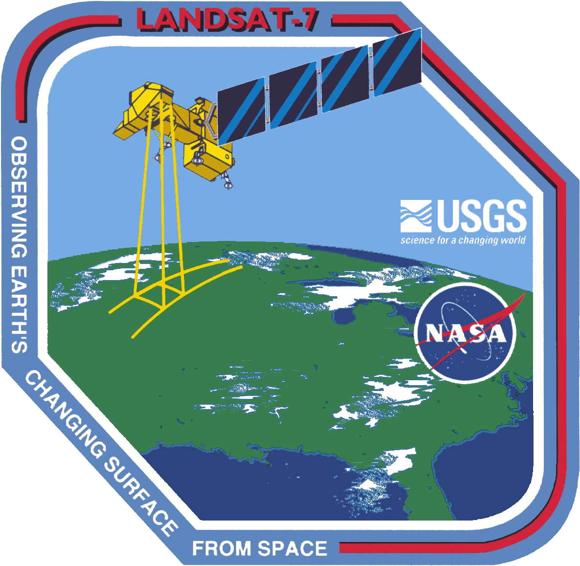 Landsat-7 Mission Patch - Landsat 7 Mission (1194x1166), Png Download