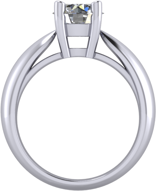 Solitaire Ring Without Side Diamonds - Engagement Ring (1024x768), Png Download