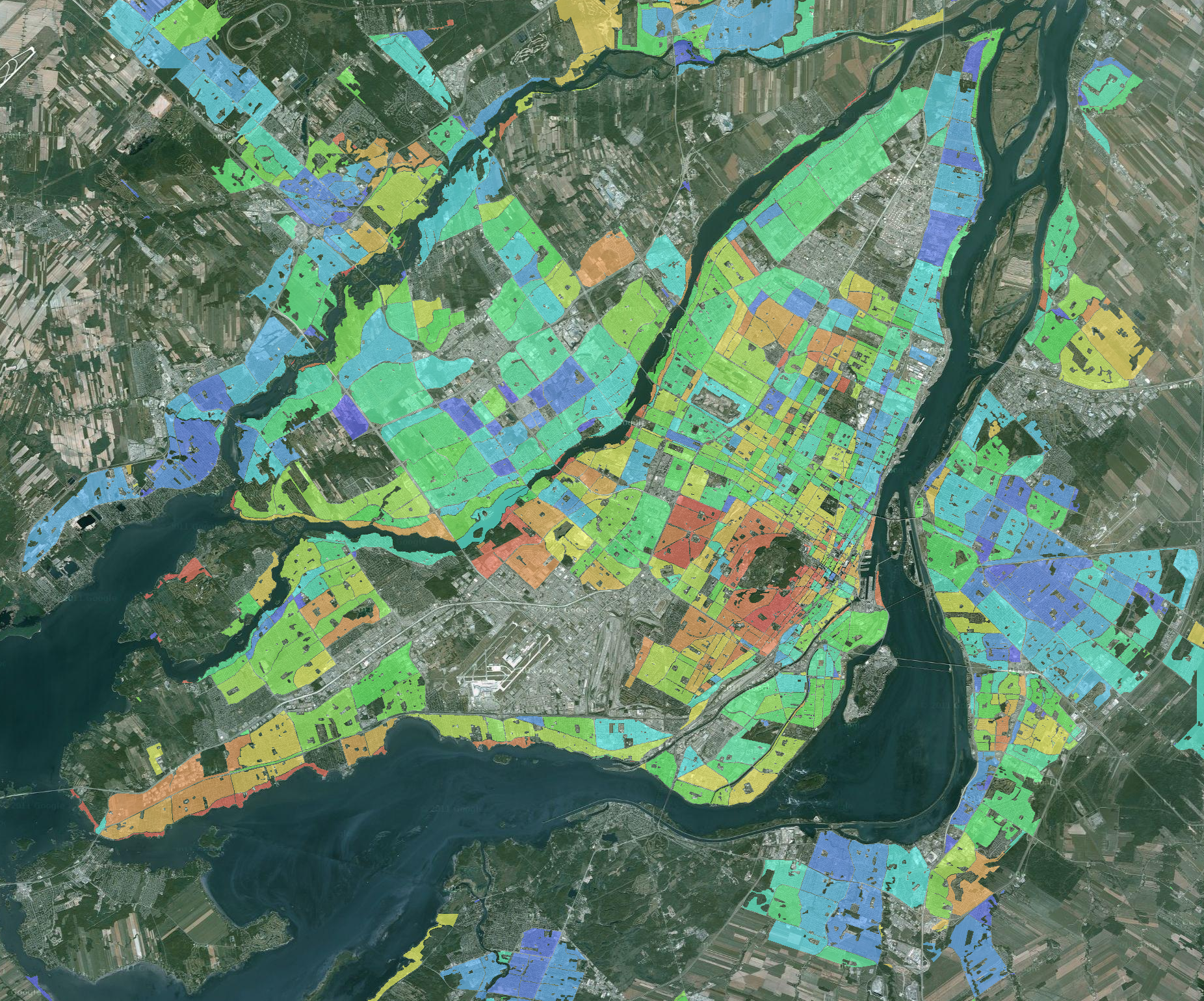 Google-satellite - Montreal Satellite (1852x1539), Png Download