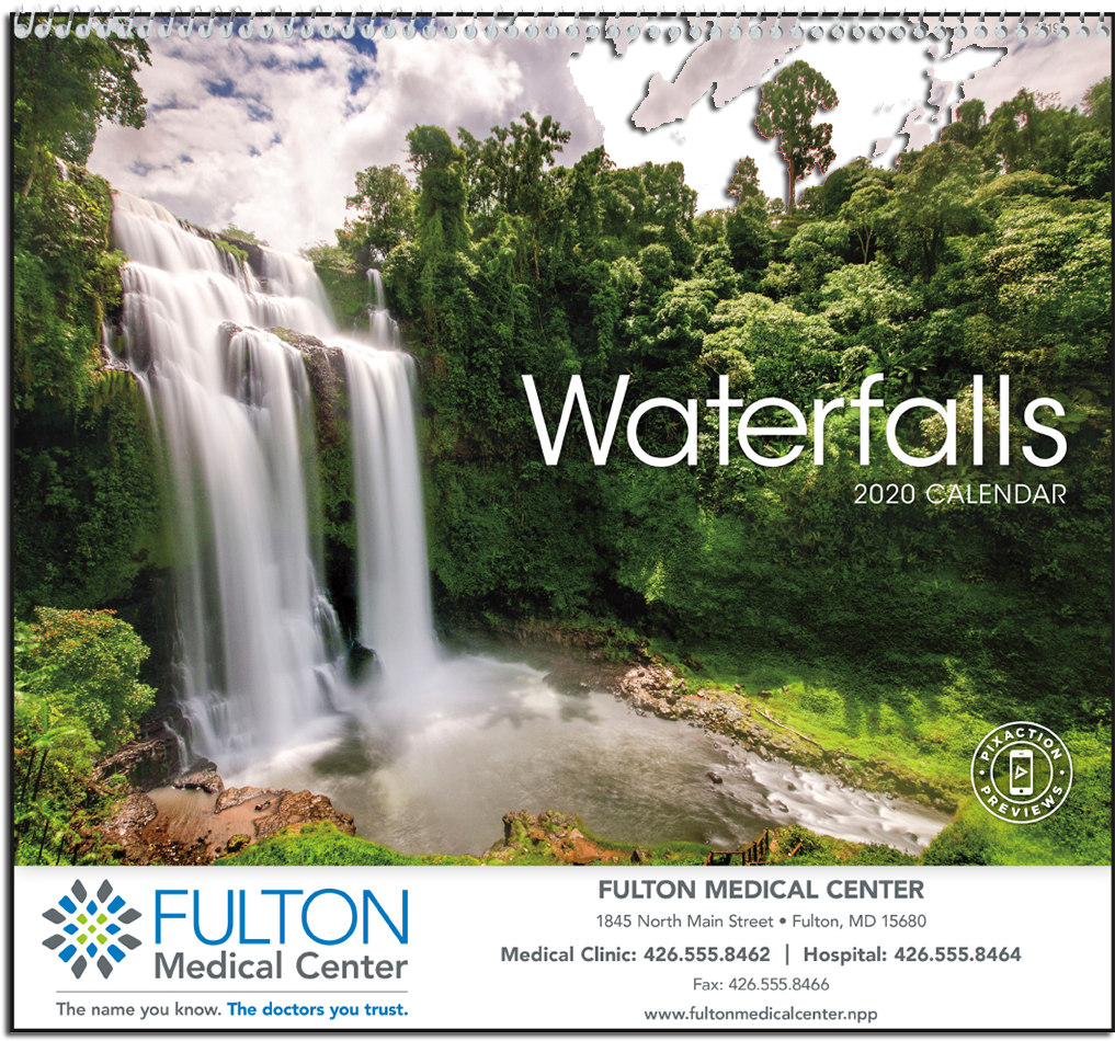 Picture Of Waterfalls Wall Calendar - Waterfall (1200x1200), Png Download