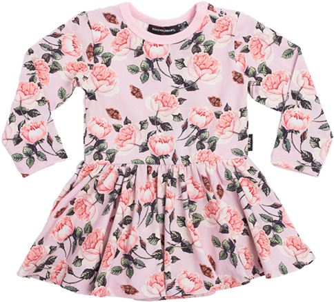 Rock Your Baby Shabby Chic Long Sleeve Waisted Dress - Dress (560x700), Png Download