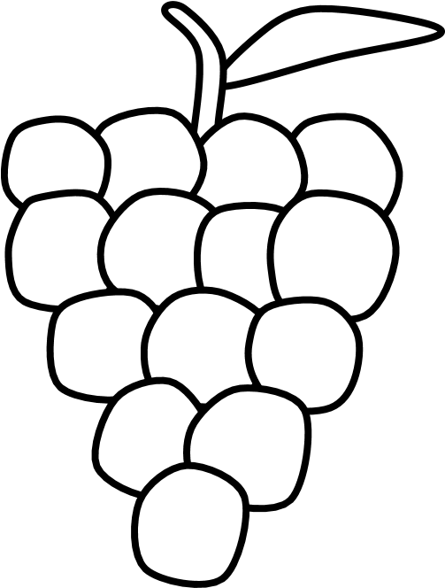 Grapes, Bunch, Black And White, Png - Seedless Fruit (816x1056), Png Download