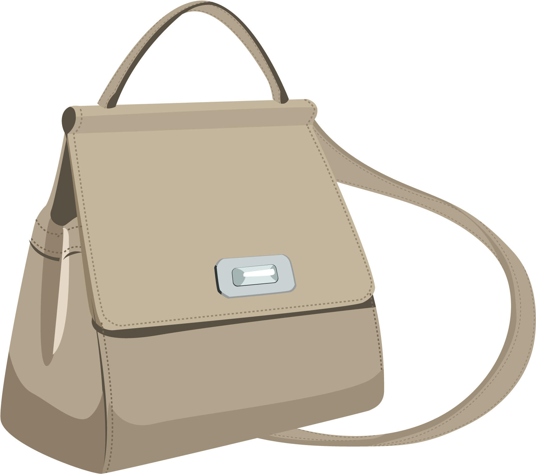 Bag Ladies Khaki Strap Png And Vector Image - Handbag (2000x2000), Png Download
