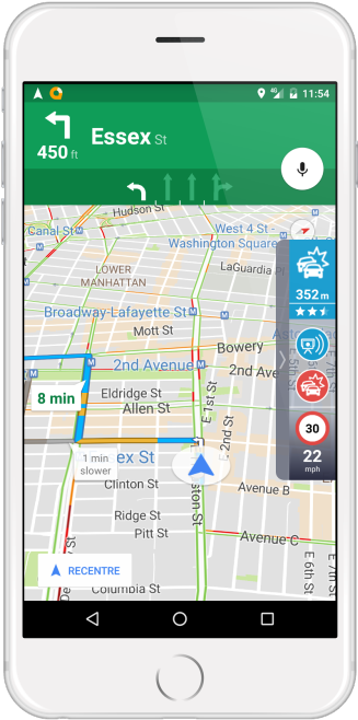 Fastest Routes, Real Time Traffic - Automotive Navigation System (455x819), Png Download