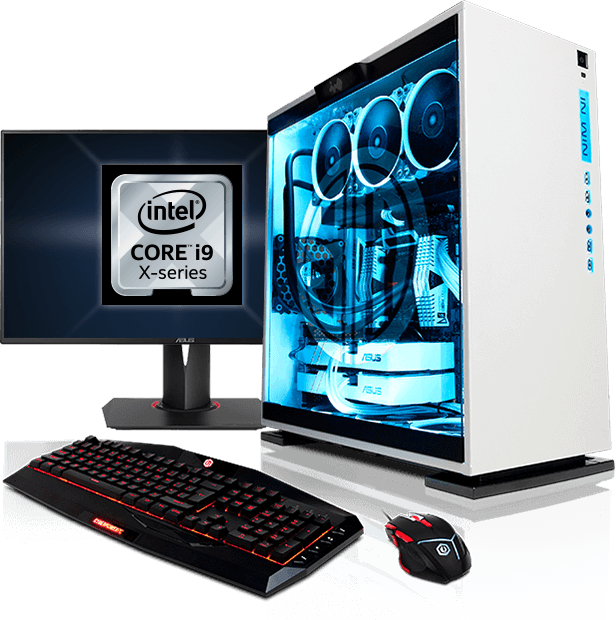 Intel 7th Generation Gaming Pcs Rh Cyberpowerpc Com - Inwin 303 White Blue (616x620), Png Download