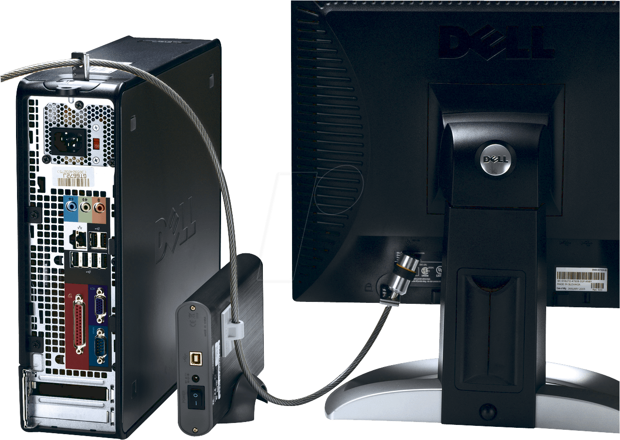 Locking System For Desktop Pc And Peripheral Devices - Kensington Lock Slot Desktop (1275x916), Png Download