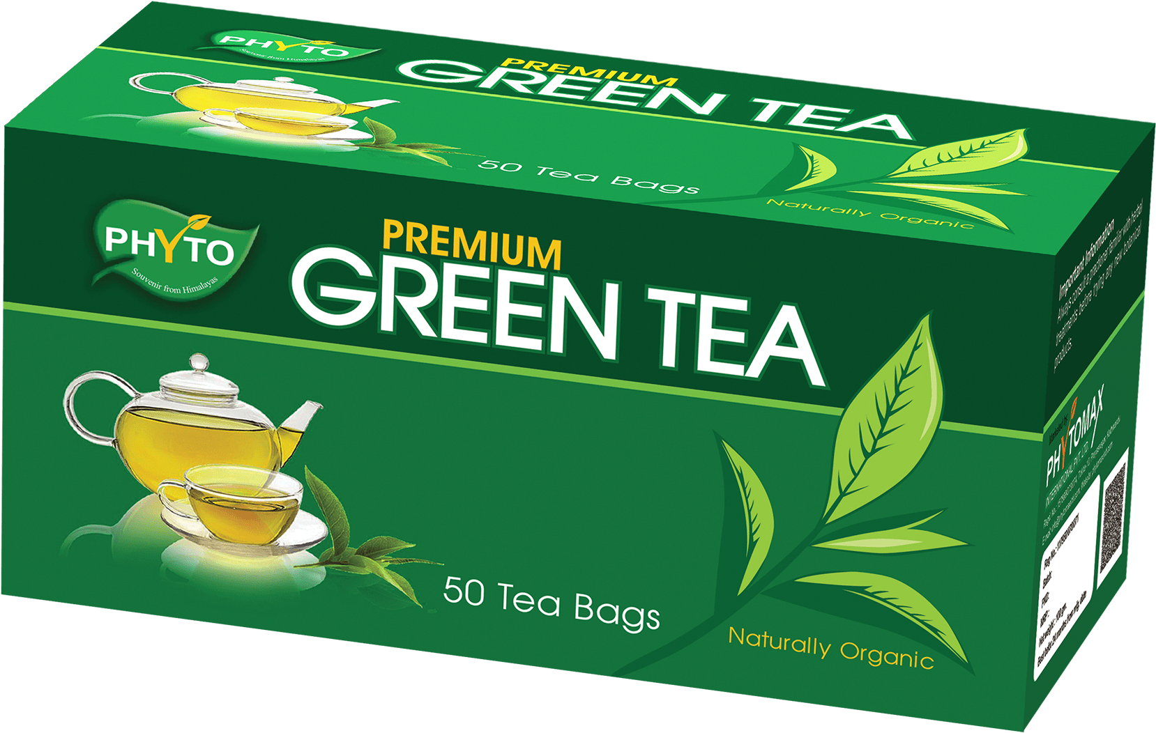 Phyto Premium Organic Green Tea - Mate Cocido (1772x1163), Png Download