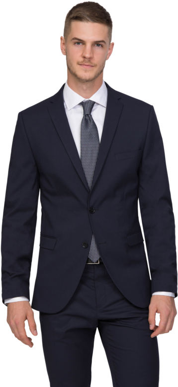 Gotstyle Launch Basic Blazer In Navy - Dark Blue Tuxedo Suit (550x809), Png Download