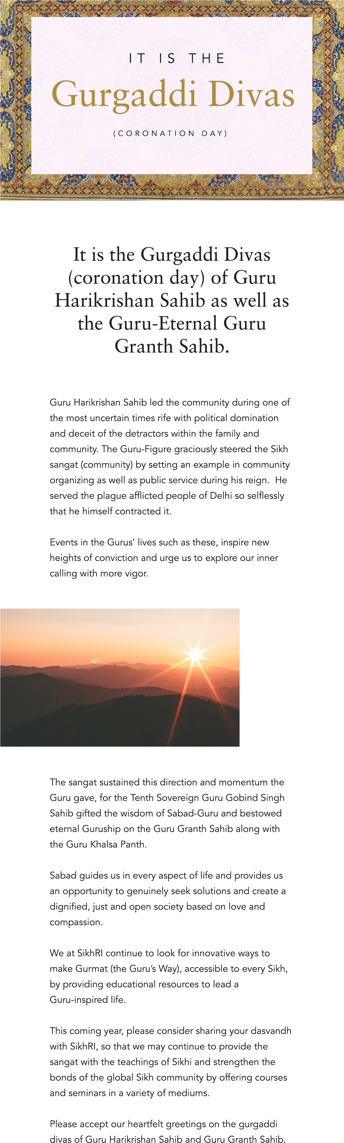 Guru Gaddi Harkrishan - Brochure (1200x4040), Png Download