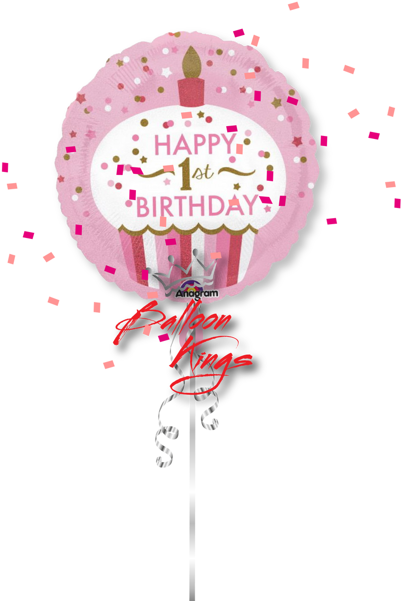 1st Birthday Little Girl Cupcake - Happy Birthday Girl 1 (1071x1280), Png Download