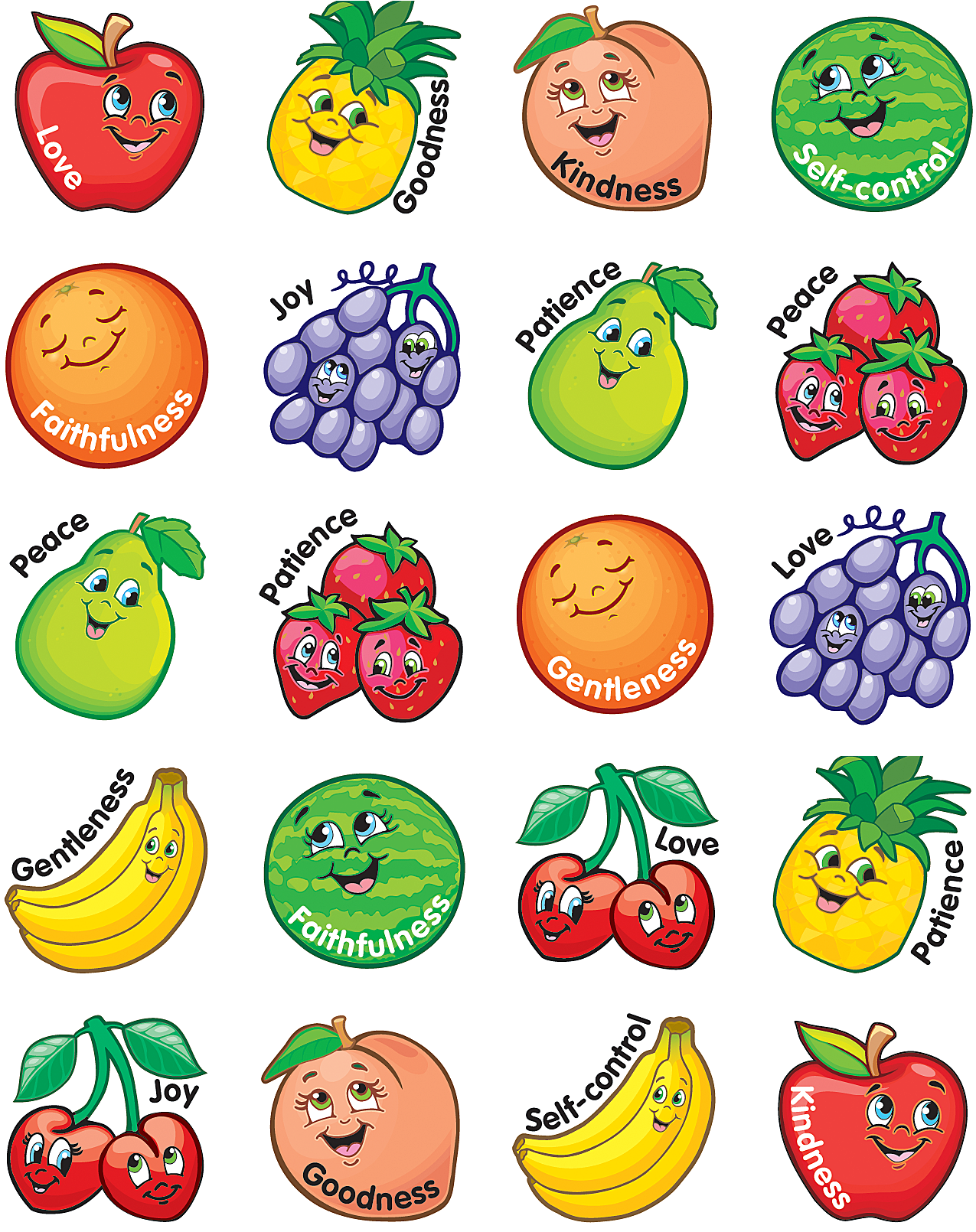 Fruit Of The Spirit Matching Game (1350x1725), Png Download