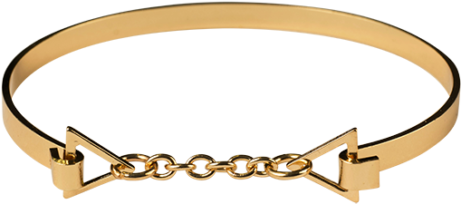Gold Open Triangle Chain Bangle Gold Open Triangle - Bangle (600x600), Png Download
