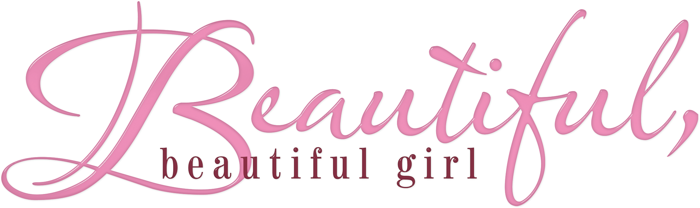 Beautiful Girl - Png Text Of Girl (2431x863), Png Download