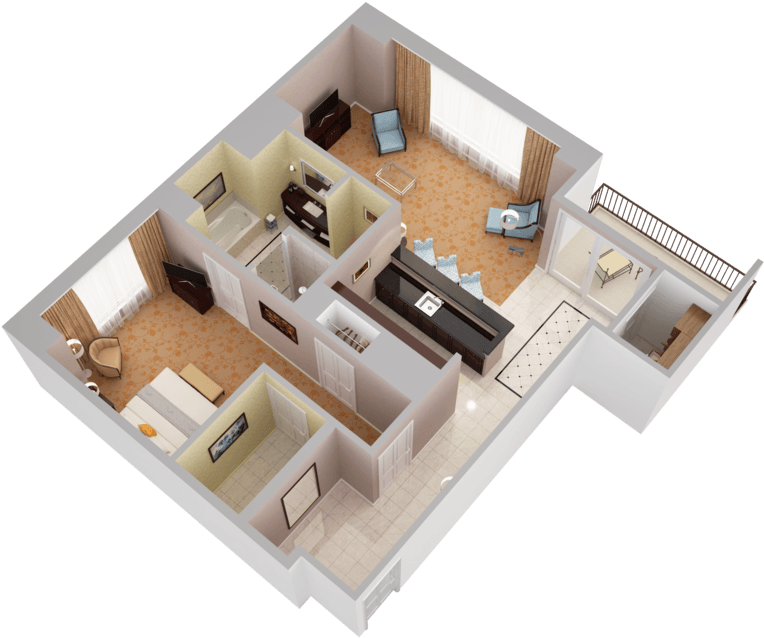 Waldorf Suite - View - Floor Plan (1024x768), Png Download