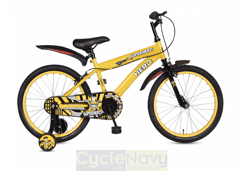 Hero Superhero 16t Yellow Kids Bicycle - Hero Blast 20t Cycle (800x561), Png Download