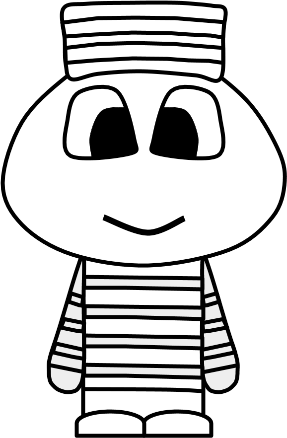 Prisoner, Uniform, Big Eyes, Cartoon Person, Black - Cartoon (816x1056), Png Download
