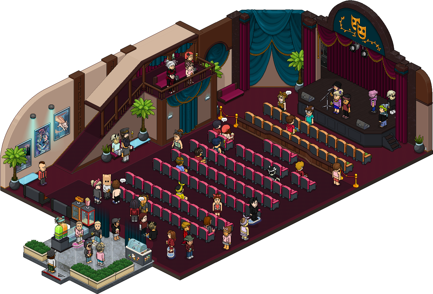 Theater - Habbo Public Room Background (1536x1024), Png Download