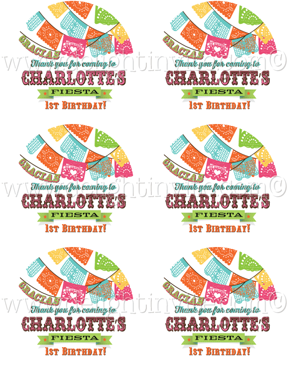 Mexican Fiesta Birthday Invitation Sticker Tag - Illustration (614x794), Png Download