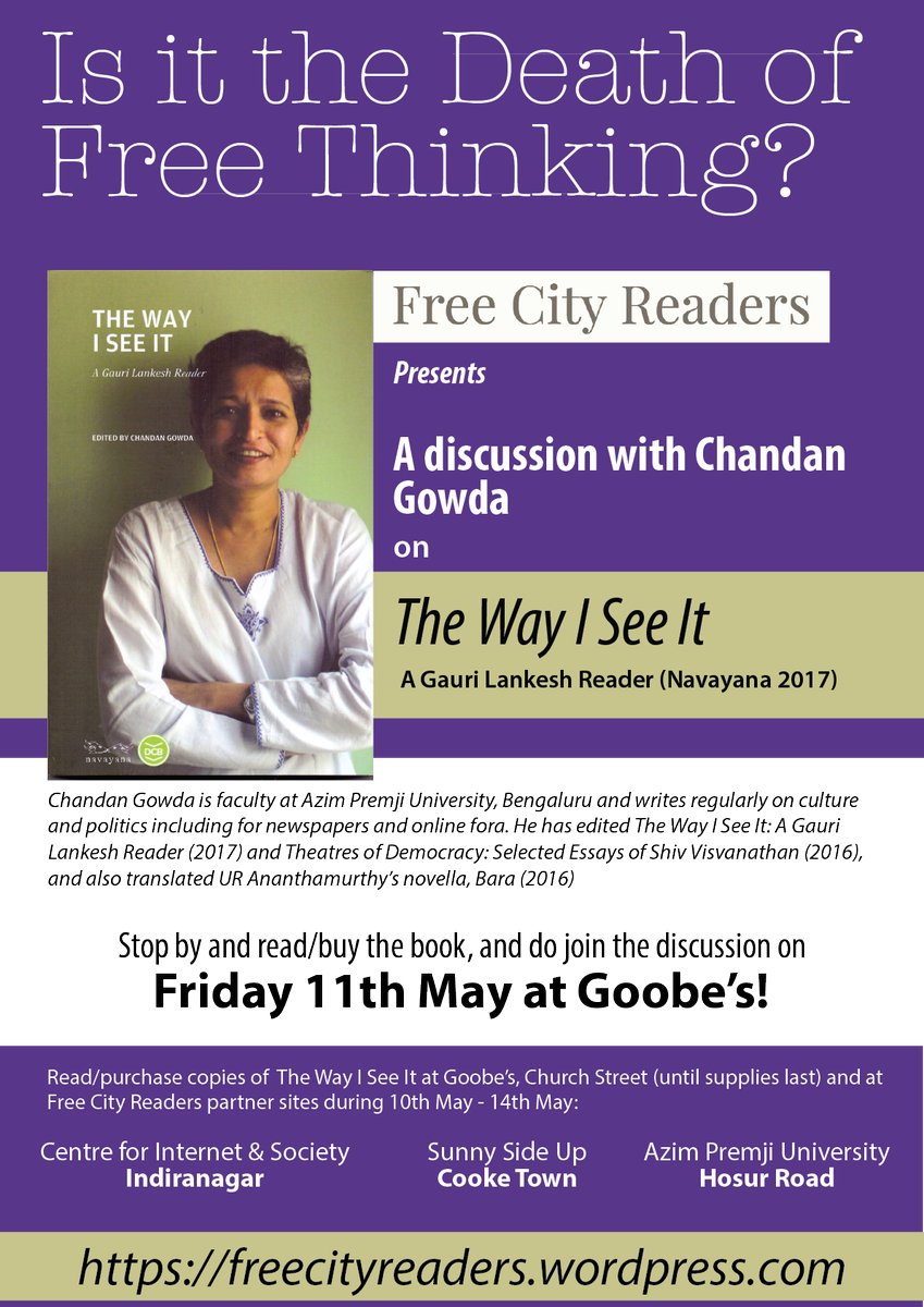 Free City Readers Present A Discussion With Chandan - Poster (849x1200), Png Download