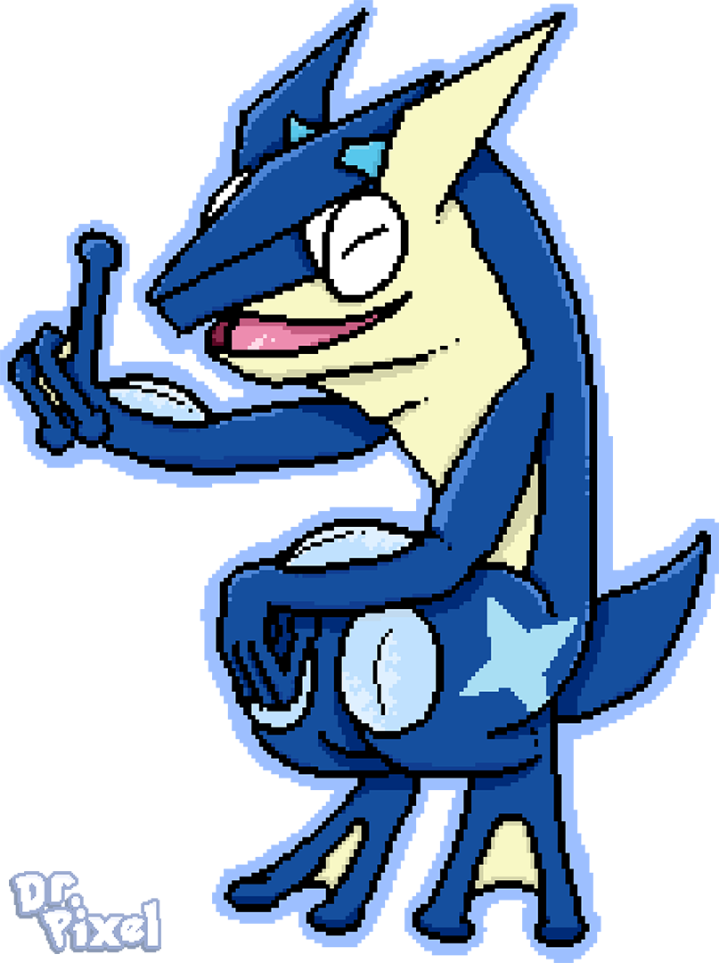 Pixel Art - De Pokemon Pixel Art Greninja (807x1080), Png Download