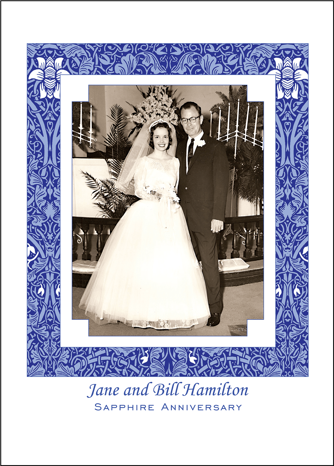 Cover Of 45th Sapphire Wedding Anniversary Party Invitation - 50th Wedding Anniversary Invitations (1660x1660), Png Download