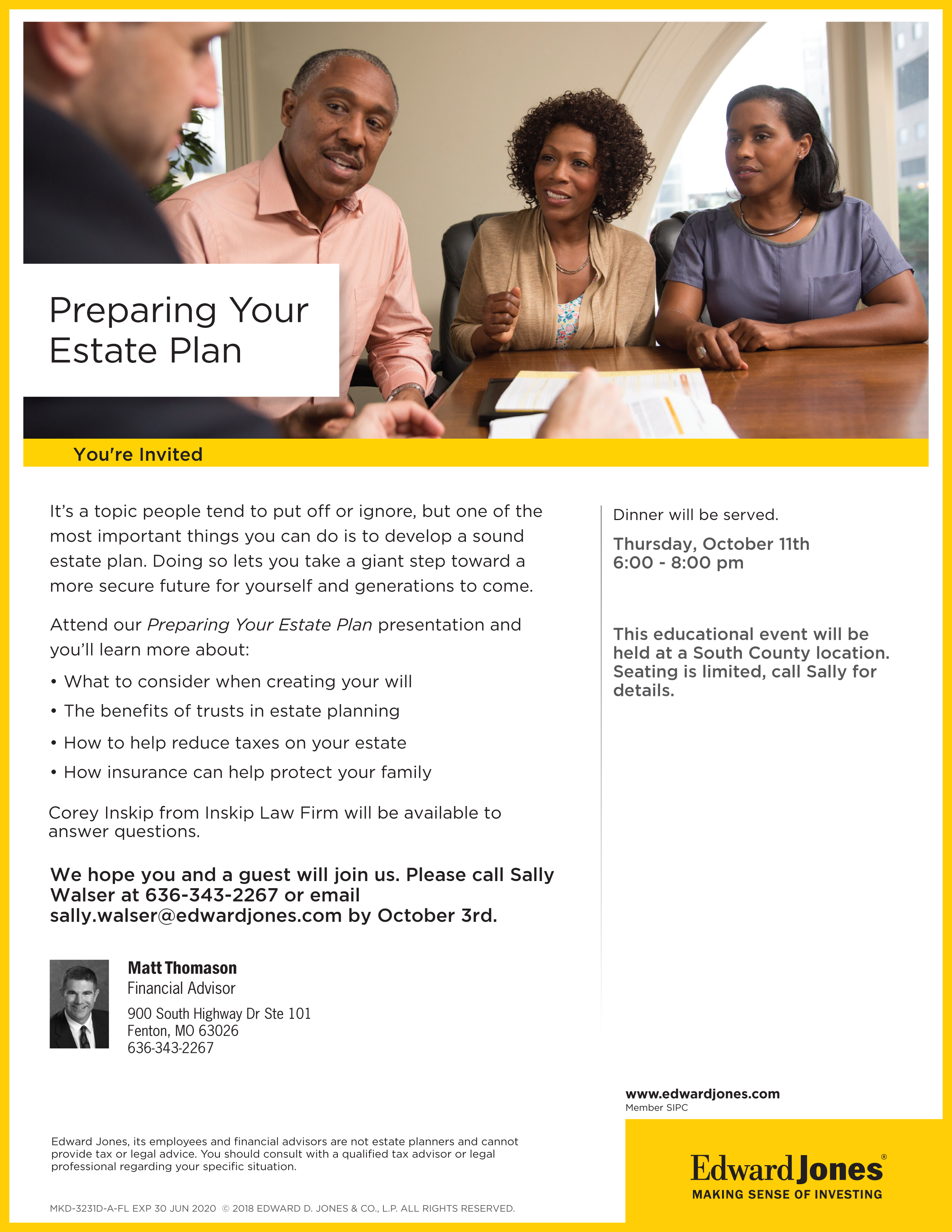 Preparing Your Estate Plan - Edward Jones Investments (2550x3300), Png Download