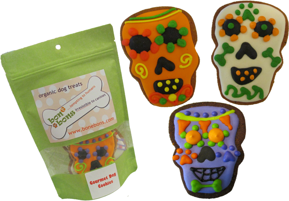 Day Of The Dead Dog Skull Cookies (1024x710), Png Download