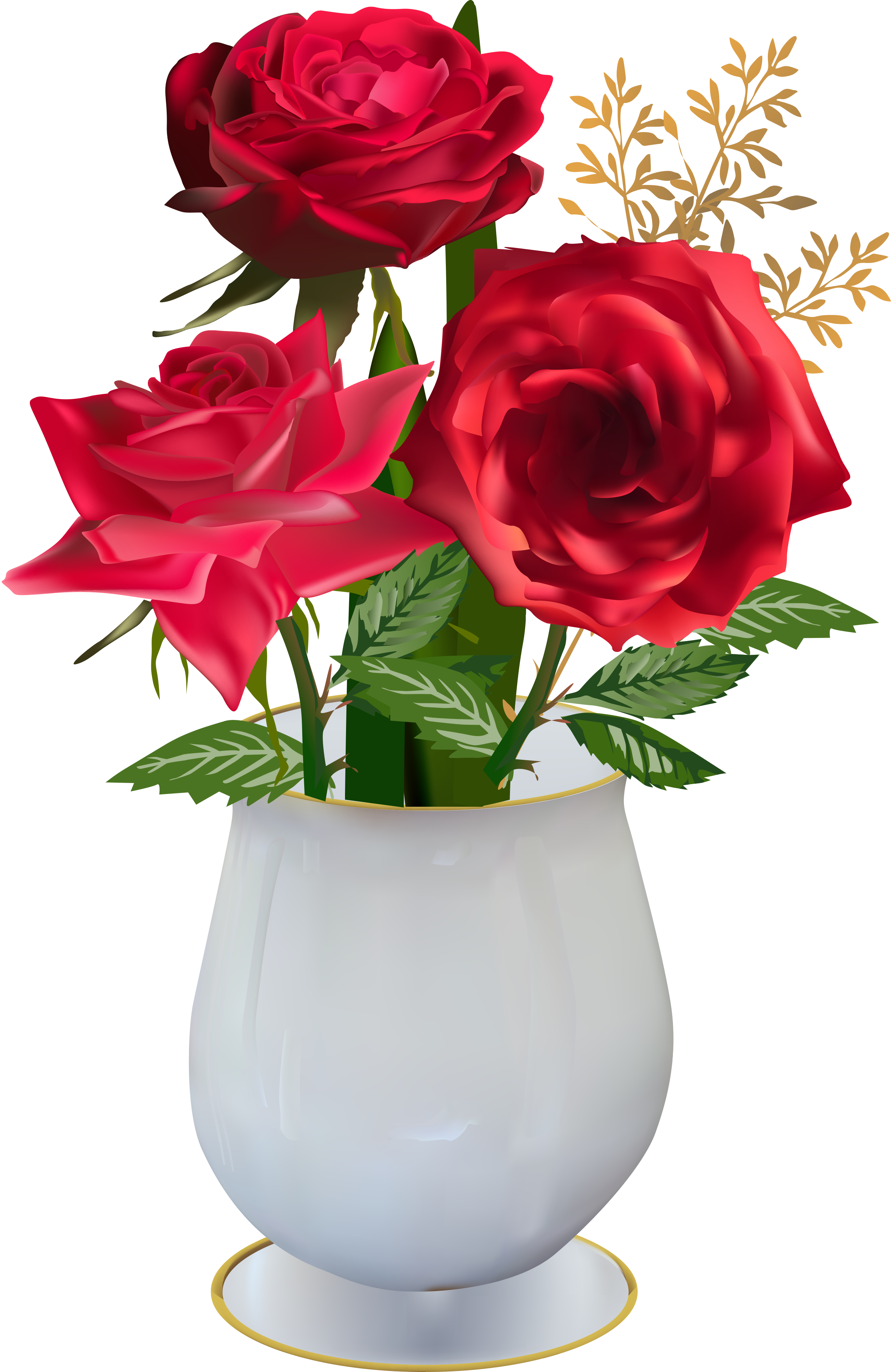 Beautiful Roses, Red Roses, Clip Art, Vase, Creations, - Flower (2598x4000), Png Download